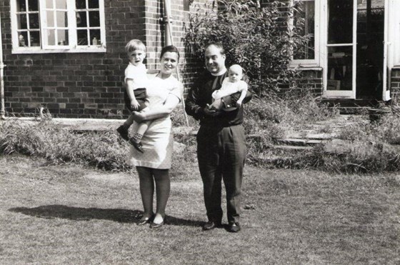 Mum and Dad with Sam and Tim 1970