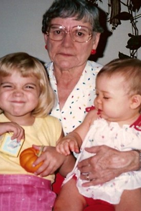 Grandma Violet with her 2 handfulls