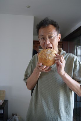 Shuang and his bread, summer 2011
