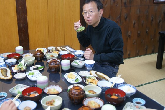 Enjoying a scrumptious meal in Kiso Valley, Japan 2010