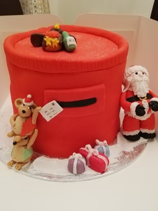 Christmas cake which I made and was given a donation.  Christmas 2019