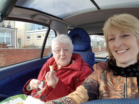 A trip in the smart car for fish and chips in the Mumbles