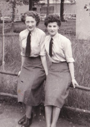 Betty and friend in  RAF in Wildenrath  1953