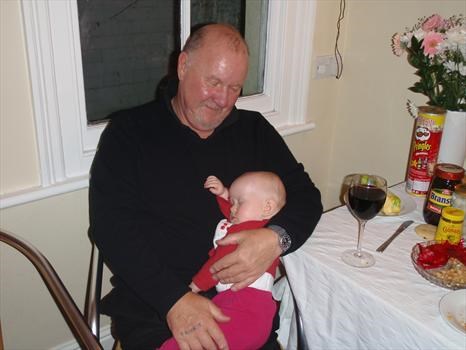 Ava meeting her Grandad for the first time.  She seems right at home.