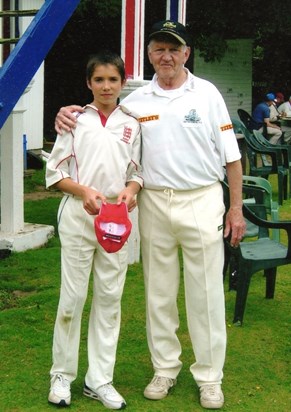 Dad on a cricket day with his grandson Luis