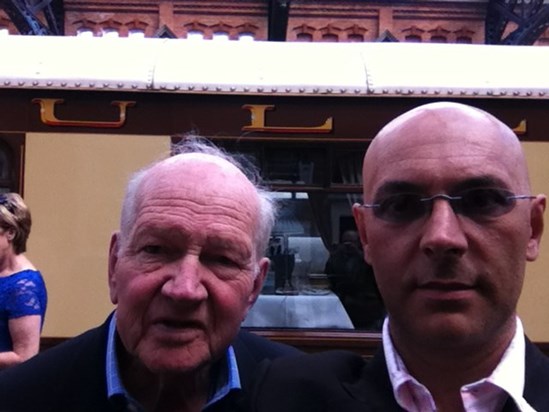 Selfie, Dad and me on the the Orient Express for his 80th
