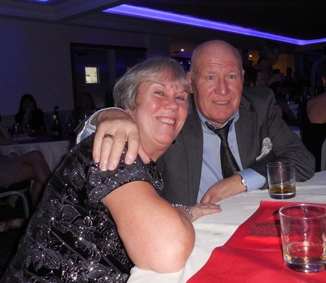 Lovely picture of Shirley and Rob - Christmas at Aston Wood Golf Course  2014