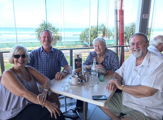 Linda & Colin with Lynne & Stephen at Surf Club.