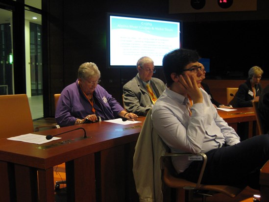 Linda and Colin reviewing a case at the European Court of Justice (24 October 2013)