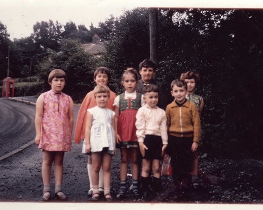 Meirion (front right) next to Cellan (with brutal haircut) and Sian (in a dirndl). Emyr Jones at the back.