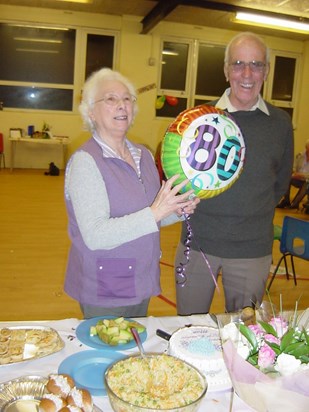 Mum with cousin Bill on her 80th birthday 
