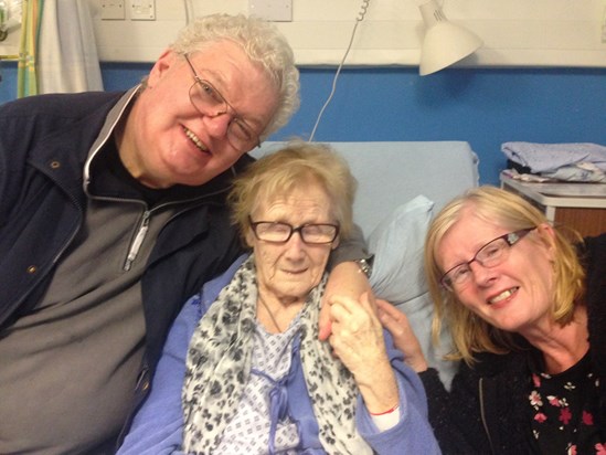 Cathy with Linda and husband Peter after her stroke