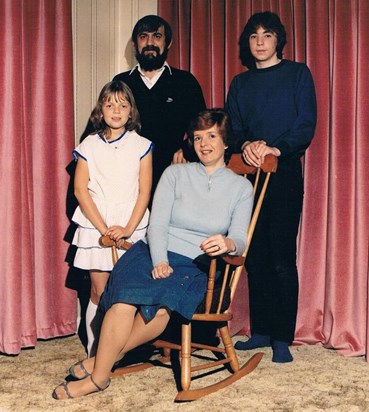 Family portrait 1982, Gill, John and their children Jo and Jeremy