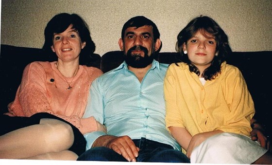 Gill 1986 with husband JOhn and daughter Jo
