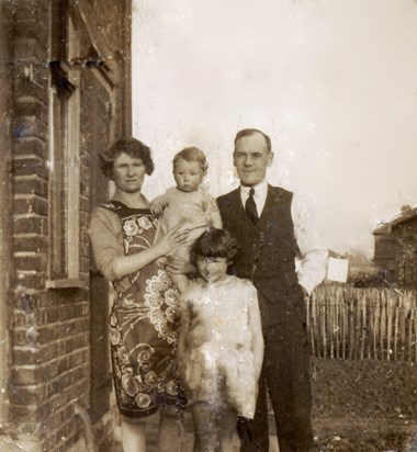 before Dad was born   1928   Older brother and sister Peggy and John with Nanny and grandad