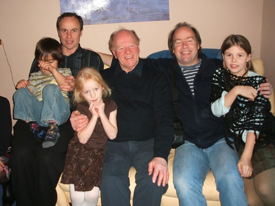 2006 - Dad with Tim, Indra, Lauryn philip and Ellora
