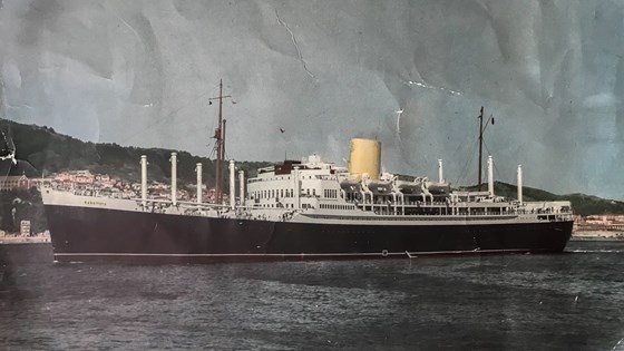 New Zealand Shipping Company's RMS Rangitoto, where Dad met Mum. 