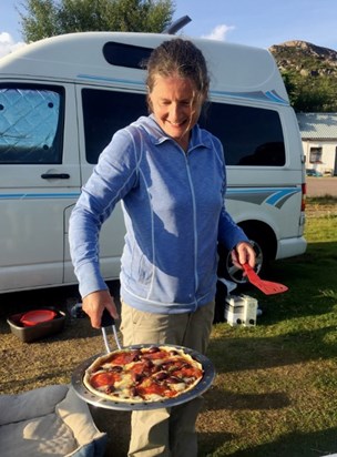 Camping Pizza - only Sue could dare to try this