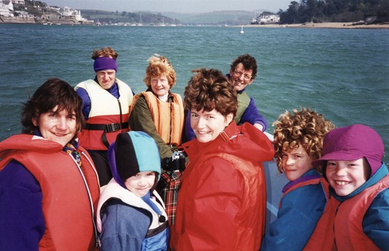 Family boating, Salcombe - Easter 1996
