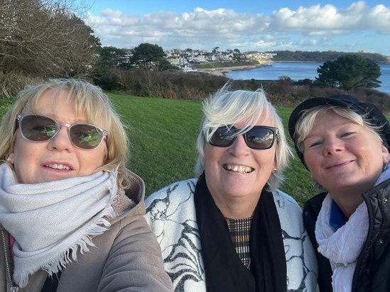 November 2023, Cornwall, with Mary, Therese Feehan and Máiréad Flaherty- a trip to celebrate our 62nd birthdays. Happy old ladies. 