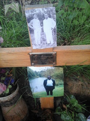 Bina viewing his grave