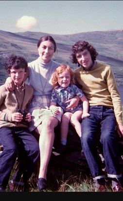 Mary with her children: Rob (left), Liz (centre) and John (right) c1972