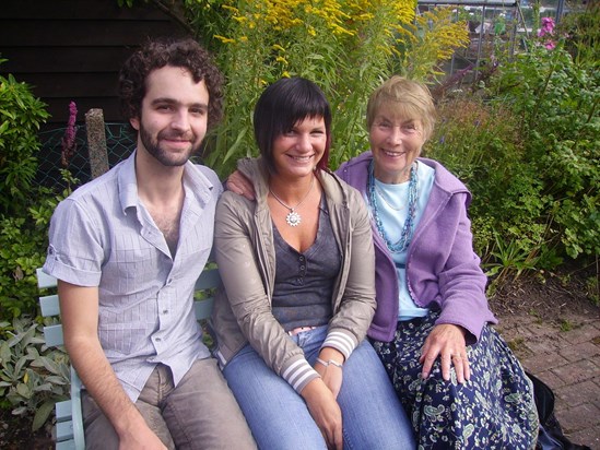 Daniel and Gemma and Mary in the garden - 2006