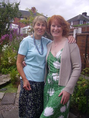 Mum and Liz in the garden - 2006