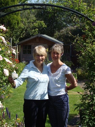 Mary and Frances in the garden