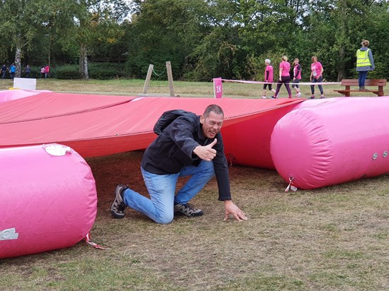 When Fern and her friends were completing Race for Life, Mark decided to join in too. 