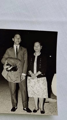 Laval and his Mum the day he left Mauritius for UK for his studies