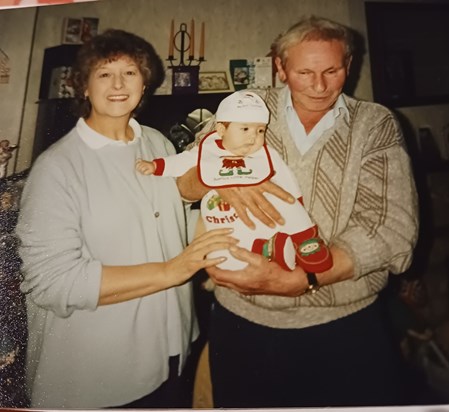 Mum & Dad (Grandad) with Em 2002