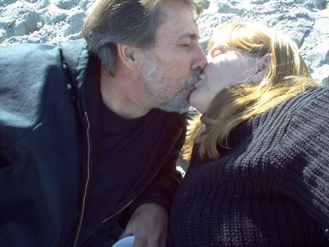 Every December we went to Florida. A kiss on the beach. 