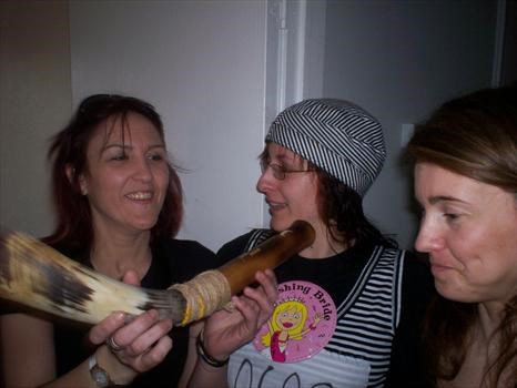 Noemi´s Hen Party. Judith with her favourite musical instrument!