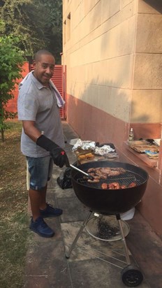 Happiest when you where cooking for everyone. BBQ in Delhi 