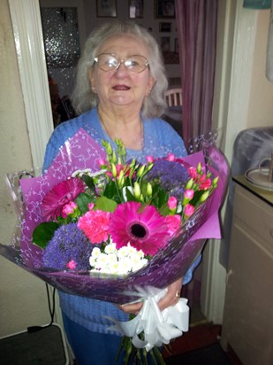Happy Mum with her flowers xx