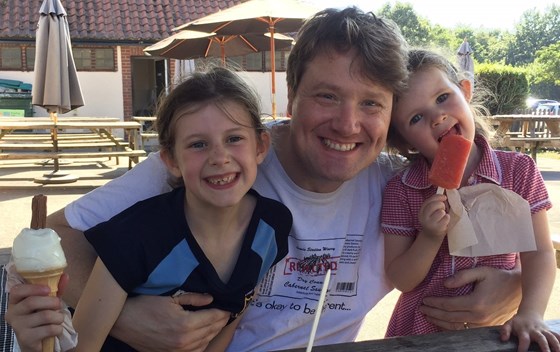 Uncle Jonathan with his nieces - Iona and Clemmie - July 2018