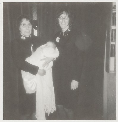 Baby Tracy at christening with Mum (Isa) 