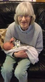 Mum with baby great grandson toby