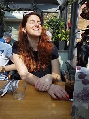 Lovely sunny lunch out with our girl