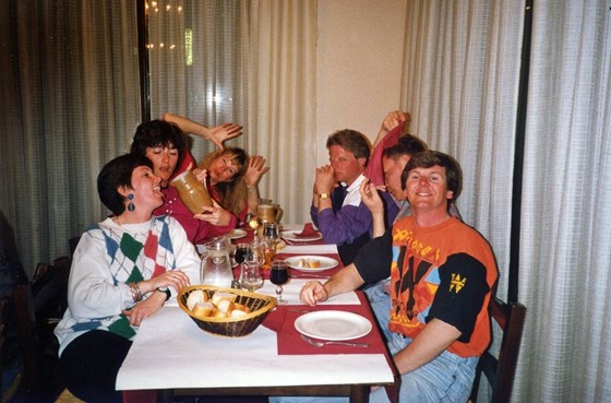 Dinner in hotel on French ski holiday Feb 1992