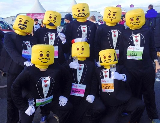 Legomen running the Reading Half Marathon in memory of Nick