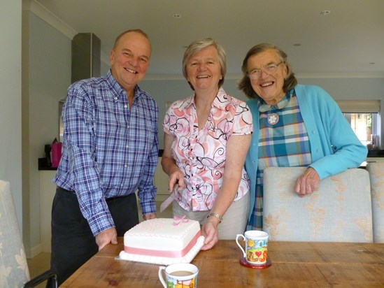 Roger, Mary and Chenda at Mary's 60th birthday party