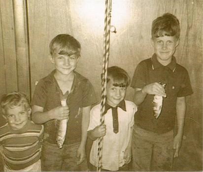 One of Arva's favorite pictures of sons Kevin, Jerry, Mike and Dan