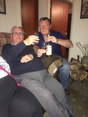 Ern and Fezz having a wee dram