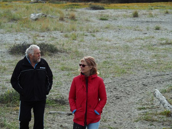 Terry and Sue walk on the beach October 2017.   So glad you both made it out that year.   