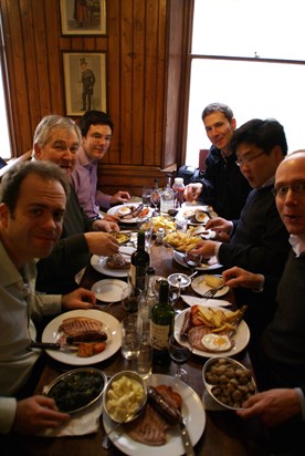 Team lunch at Simpsons in 2009