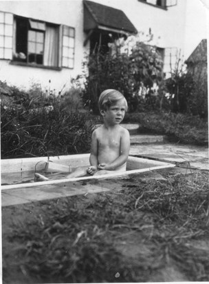 1936? "The pond" at White Heather Cottage, Peaslake.