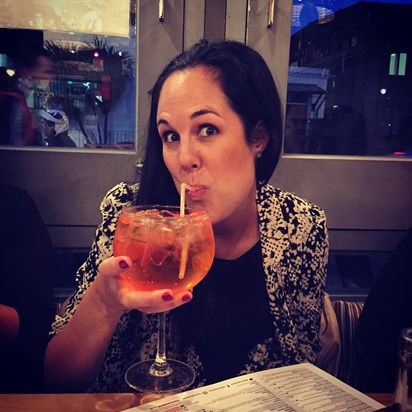 The lady loved an Aperol Spritz!