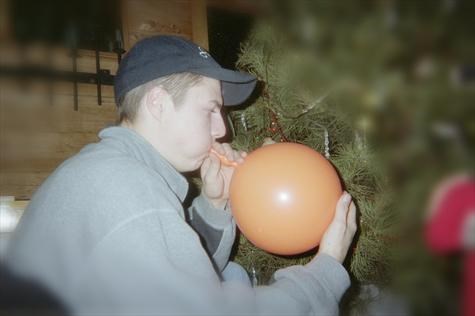 Evan with balloon